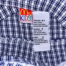 Vintage Retro McKids Playtime Sunshine Blue White Plaid Cotton Shortalls 4T picture