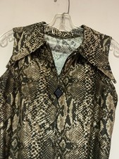 VTG 70s 2 Piece Tunic Mini Dress Pants Set Snake Skin Print Retro Groovy Boho picture