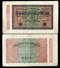 Authentic Germany 20000 Mark 1923 BERLIN Post WWI Hyperinflation Era 99 Yrs Old picture
