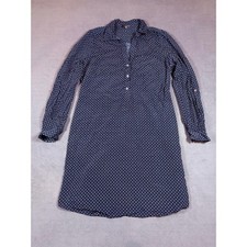 The Limited Shirt Dress Womens Medium Blue Polka Dot Long Sleeve Button Front picture