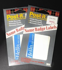 Vintage 1990 3M Post-It 'Hello My Is Name' Badge Labels #5456 2 Packs of 20 picture