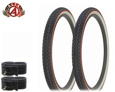 2 ALTA BICYCLE WIRE BEAD TIRES 26 x 2.125 RED LINE HEAVY DUTY DIAMOND w/TUBES. picture