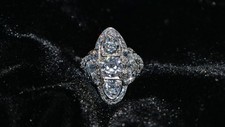 Spectacular Platinum Art Deco Diamond Ring picture