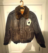 Vintage 60’s William Barry G-1 Flight Jacket (L) great condition. Aces patch. picture