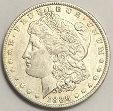1886-O Morgan Silver Dollar AU Details picture