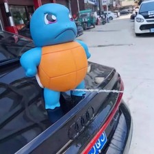 16cm Cute Anime Squirtle Car Accessory Water Spray Toy Big Size Ornament Model picture