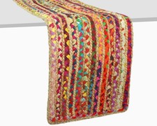 COTTON CRAFT Jute Chindi Table Runner - Braided Handwoven Reversible Tablerun... picture