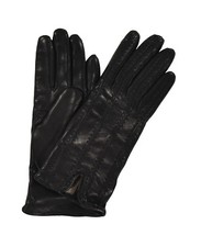 Women's Ghurka Black Leather Cashmere Track Stitch Winter Gloves 6.5 New $275 picture