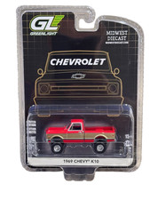 Greenlight Midwest Diecast Exclusive 1969 Chevy K10 Lifted Red Gold 1/64 51687-B picture