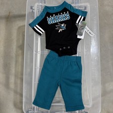 NWT San Jose Sharks  NHL 2-Piece Bodysuit Set Size 3-6 Months picture