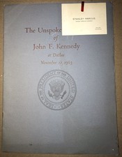 RARE John F Kennedy Unspoken Speech Dallas Trade Mart 11/22/63 Assassination picture