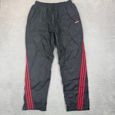 Vintage Adidas Mens Black Red Stripe Mesh Lined Nylon Track Wind Pants XL 90s picture