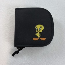 Fellowes Looney Tunes Tweety Bird CD DVD Case Black Zipper Holds 12 Discs picture