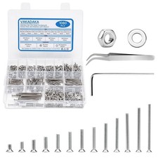 1080pcs M3 Steel Hex Nuts, Assortment Kit with Washers picture