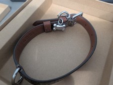 Coach Medium Dog Collar Khaki Saddle Signature PVC New in Box picture