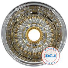 *DGJ WHEEL 13x7 Rev 72 CL Gold Nip+Hub Lowrider Wire Wheels&Gold Superswept KO* picture