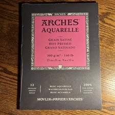 Aquarelle ARCHES Watercolor Pad Hot Pressed 12 Sheets 140 lb (10