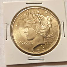 1924 Peace Silver Dollar $1 Philadelphia 90% Silver Cleaned picture