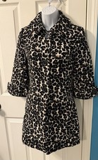 Forever Twenty One 21 Leopard Cheetah Coat Jacket Winter Small Y2K Pinup Retro picture