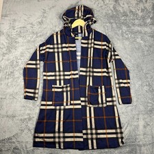 Lildy Printed Hooded Cardigan Sweater Womens Small Medium Multicolor Plaid Knit picture