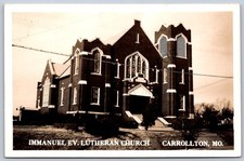 K45/ Carrollton Missouri RPPC Postcard c40s Immanuel Ev. Lutheran Church 192 picture