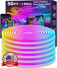 Tira De Luz De Neón Iluminación De Luces De Cuerda De Tubo De Neón 50Ft NUEVO US picture