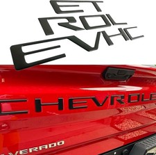 Matte Black Tailgate Insert Letters 3D Badge for Chevy Silverado 2019-2026 picture