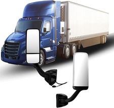 For FREIGHTLINER CASCADIA, Driver Side Black Heated & Motorized Door Mirror Asse picture