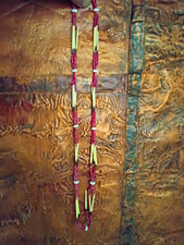 Vintage Handmade Native American Seed Bead and Porcupine Quil Necklace picture