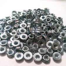 M6-1.0 / 6mm - Qty 50 - Class 8 Serrated Hex Flange Nuts DIN Zinc-Made In Usa picture