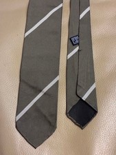 Drake’s Khaki Stripe Silk Tie picture