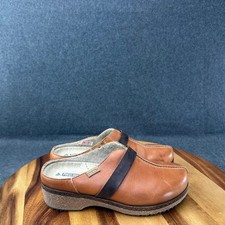 Pikolinos Women Brown Granada Leather Clogs Arch Support Size US 6 37 EU Slip On picture