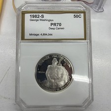 1982-S 50C George Washington Commemorative - Silver Proof Sample PR70 White Fat picture