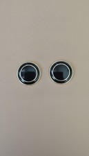 Vintage Monet Black Enamel & Gold-Tone Round Clip-On Earrings picture