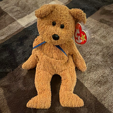 RARE Ty Beanie Babies Fuzz Bear Plushie DOB 7/23/98 1998 Vintage MWMT picture