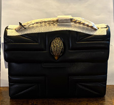 Kurt Geiger Kensington Mini Black Quilted Logo Crossbody Bag Gold With Tag picture