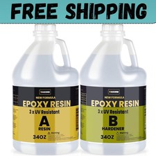 68OZ 3×UV Resistant Resin Kit,No Bubble & Crystal Clear Epoxy Resin for Coating, picture