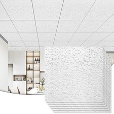 Art3d 12-Pack Stucco Texture Drop Ceiling Tiles White picture