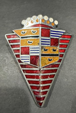 Vintage 1947 Cadillac Enamel Hood Crest Badge Emblem picture