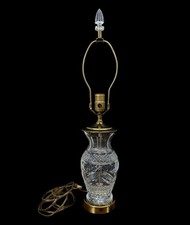 Vintage Waterford Crystal Table Lamp Kenmare Ring of Kerry Urn Brass Leviton 24