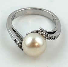Vtg 925 Sterling Silver Feminine Modernist Statement Ring Sz 7 picture