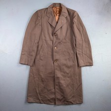 VTG 1930s 1940s Coat Trench Mens 40 Wool Gabardine Like Rockabilly Overcoat picture