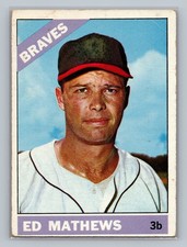 1966 Topps EDDIE MATHEWS Atlanta Braves VINTAGE Baseball #200 FAST SHIP picture