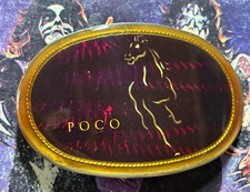 POCO VINTAGE 1978 PACIFICA COLLECTIBLE PRISM BELT BUCKLE -Maroon, NICE picture