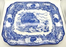 Nikko Stone China Turkey Rectangular Serving Platter Blue & White - Hand Painted picture