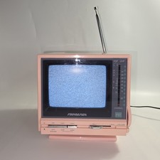 Vintage Soundesign Portable Pink CRT TV B&W Black & White 3917 PNK 1986 Works picture