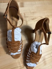 Sundance Brown Suede Strappy Ankle Strap Sandals Buckle US 9 EU 40 picture