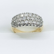 Estate Vintage 1/2 Ct 14k Yellow Gold Natural Diamond Cluster Pave Ring Size 5.5 picture