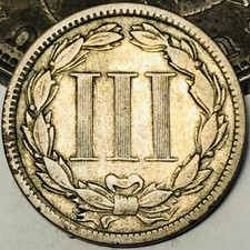 1872 Three Cent Nickel Piece 3C Ungraded Circulated US Type Coin CC31336 picture