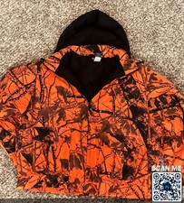 Outfitters Ridge Hunting Jacket Men's 3XL Orange Camo Fusion 3-D Lined Hooded picture